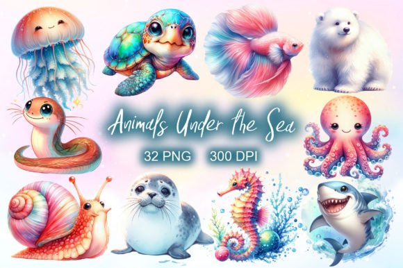 Animals Under the Sea Watercolor Bundle: Illustrations Review