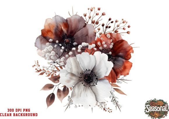 Boho Watercolor Florals Illustrations for Local Branding