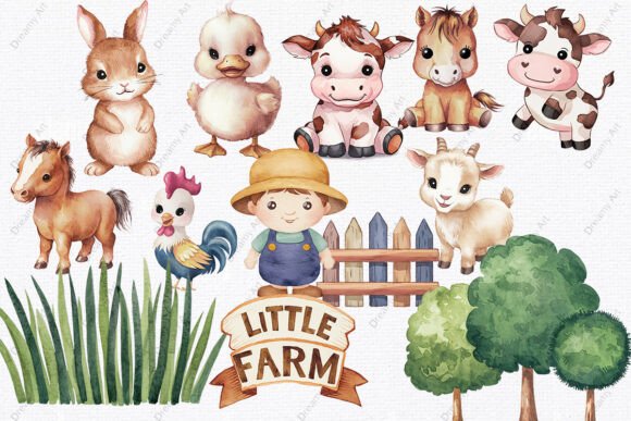 Cute Little Farm Watercolor Clipart Review