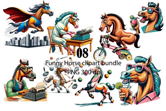 Funny Horse Illustrations: Watercolor Clipart Review
