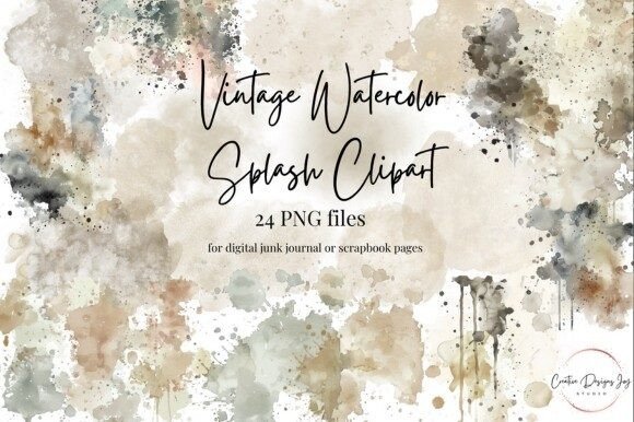 Vintage Watercolor Splashes Clipart: Illustrations Review