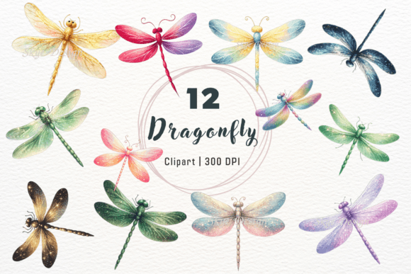 Watercolor Dragonfly Clipart PNG for Illustrations