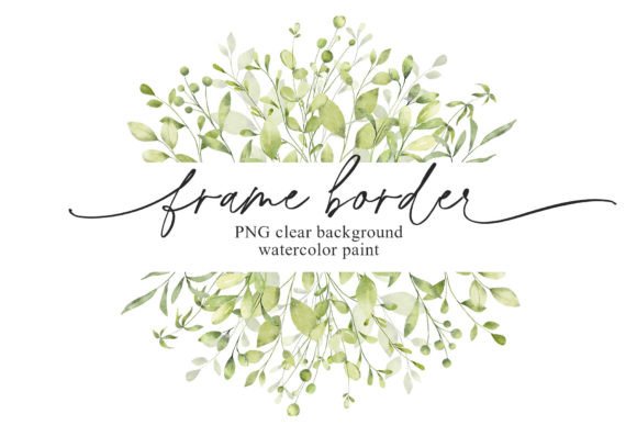 Watercolor Leaves Border Illustrations for Branding