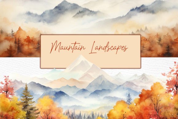 Watercolor Mountain Clipart Mountains Illustrations