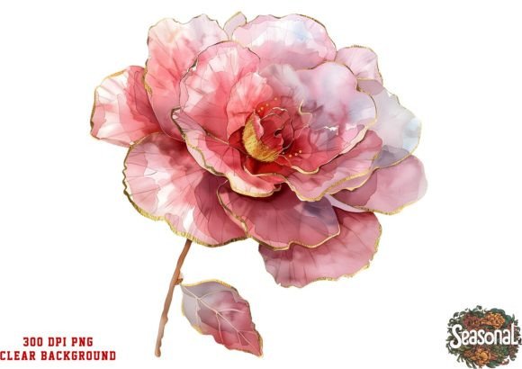Watercolor Pink Flower Bouquet Illustrations Review