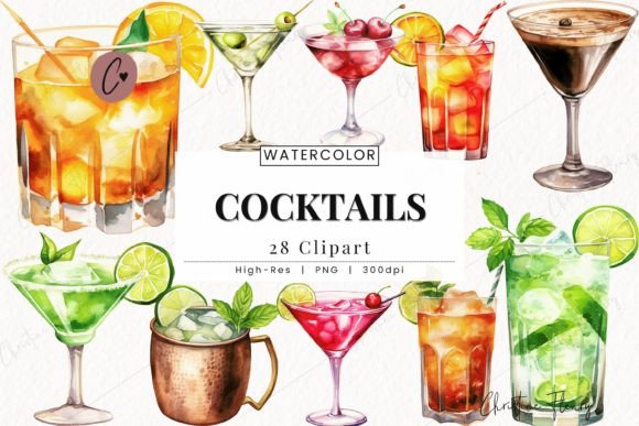 Watercolor Summer Cocktail Clipart: An Embroidery Review
