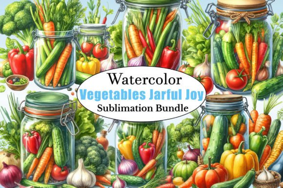 Watercolor Vegetables Jarful Joys PNG Illustrations Review