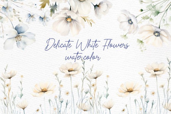 Watercolor White Wild Flowers Clipart Review