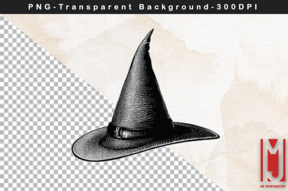 Watercolor Witch Hat Clipart for Brand Illustrations